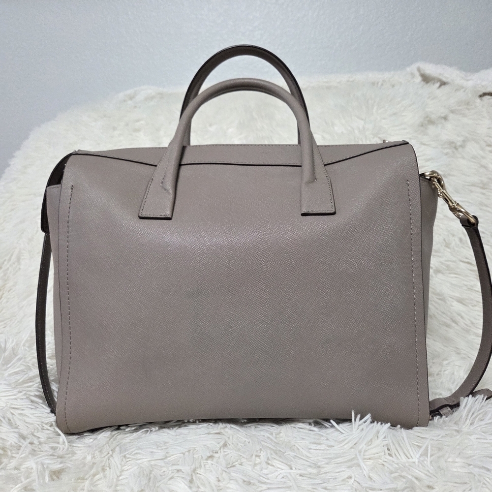 Coach Bleeker Saffiano Riley Carryall Large Crossbody Bag Taupe #30149 - Picture 3 of 16